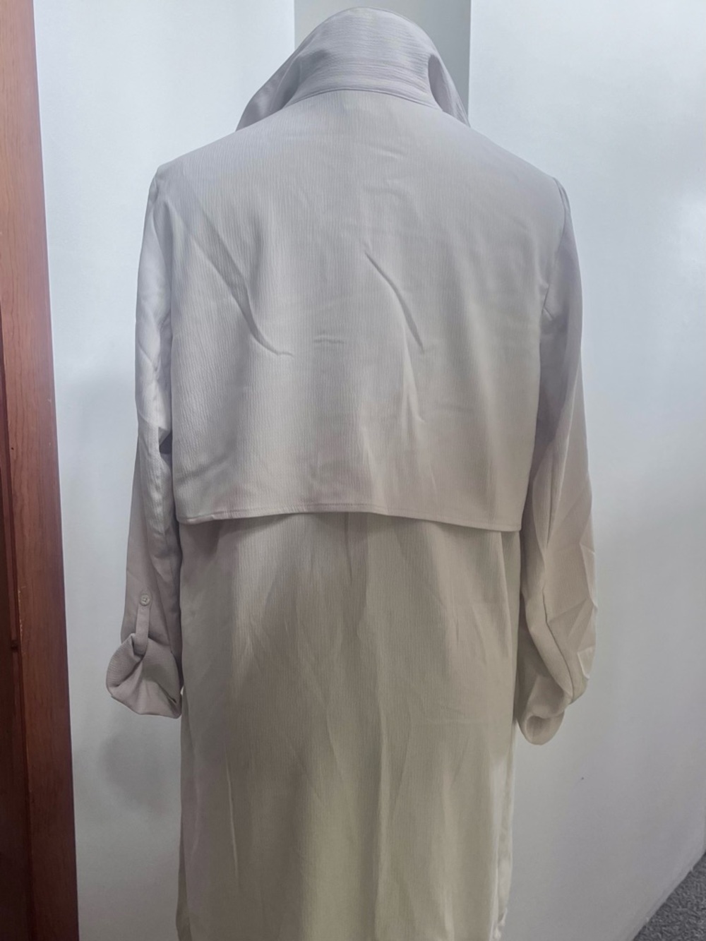 J. Jill Light Beige Drape Trench Coat - Picture 3 of 5